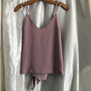 White Fox mauve tie back spaghetti strap shirt